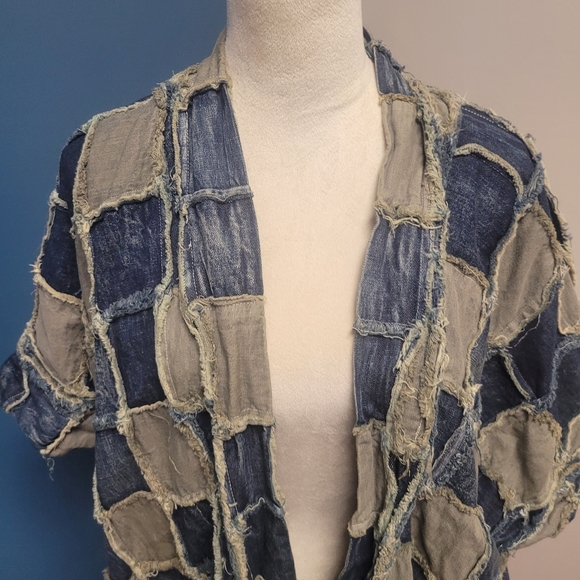 Magnolia Pearl Cotton patch denim Dashi kimono - Picture 6 of 7